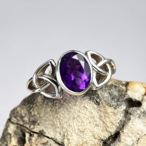 CELTIC KNOT, PRSTEN, AMETYST STŘÍBRO 925/1000