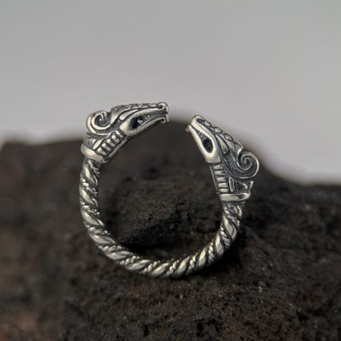 DREKI, STŘÍBRNÝ VIKINSKÝ STŘÍBRNÝ PRSTEN, AG 925