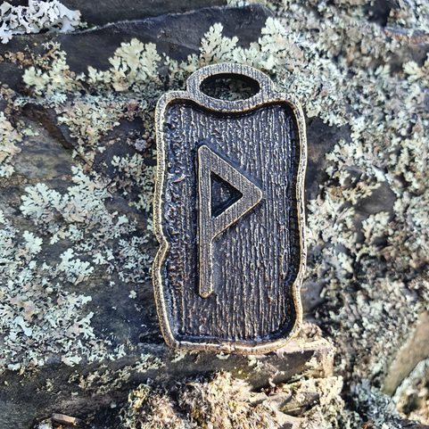 WUNJO - RUNOVÝ AMULET, ZINEK STAROMOSAZ