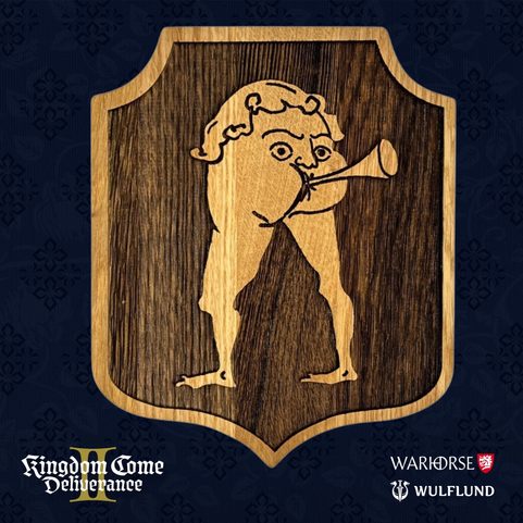 HOSPODA DÍRA, DŘEVĚNÝ ŠTÍT NA STĚNU, KINGDOM COME: DELIVERANCE 2, MALÁ