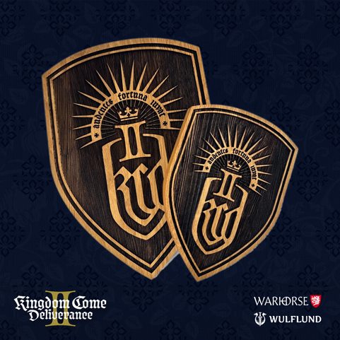 DŘEVĚNÝ ŠTÍT NA STĚNU, MALÝ, KINGDOM COME: DELIVERANCE 2