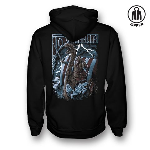 TO VALHALLA, MIKINA S KAPUCÍ, ZIPPER