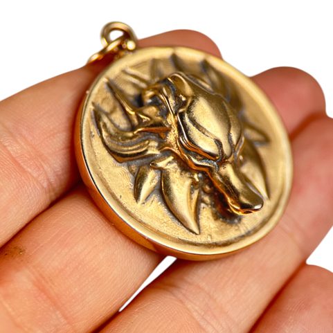 SLOVANSKÝ VLK AMULET, BRONZ