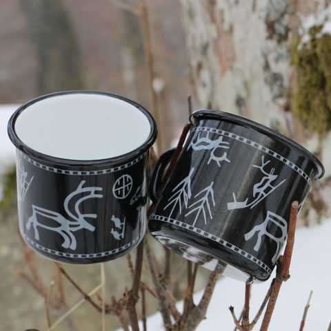 SÁMI LAPONSKÝ PLECHÁČEK, SMALTOVANÝ HRNEK