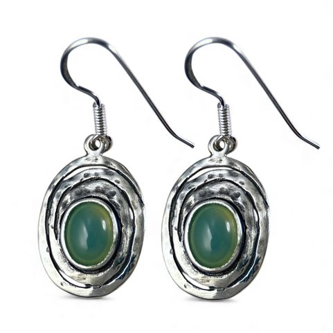 AQUARIUS, STŘÍBRNÉ NÁUŠNICE S MODRÝM CHALCEDONEM, AG 925