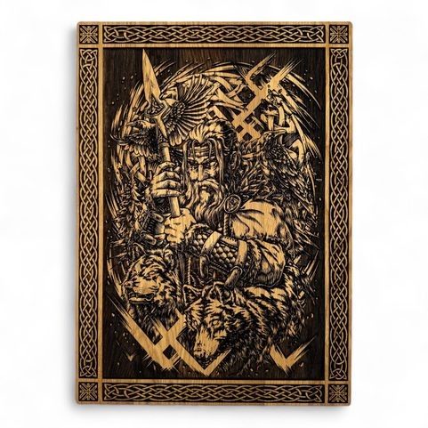 ODIN, NÁSTĚNNÁ DEKORACE, DŘEVO 32X46CM