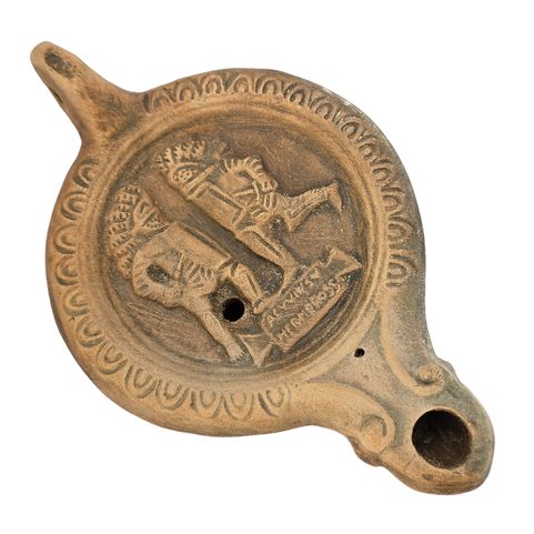 OLEJOVÁ LAMPA, GLADIÁTORSKÝ SOUBOJ, LUCERNA