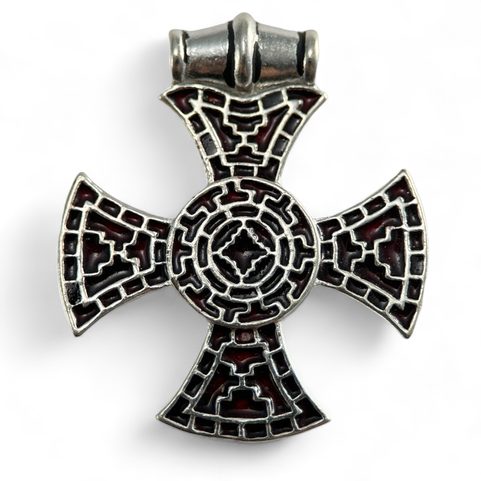 ANGLO-SASKÝ KŘÍŽ, IXWORTH, ANGLIE - POSTŘÍBŘENÝ PŘÍVĚSEK