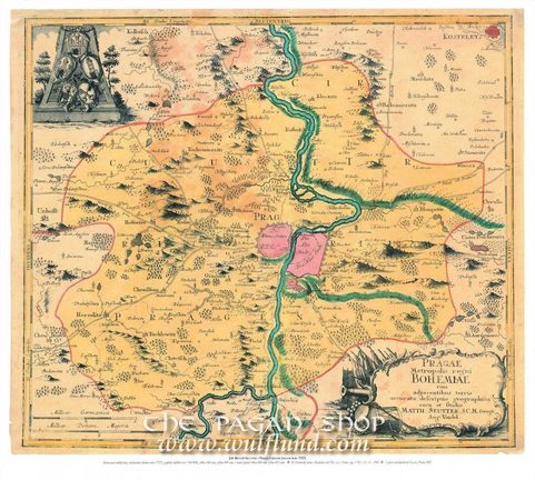 HISTORICKÁ MAPA, PRAHA, 1757, MATTHIAS SEUTTER, FAKSIMILE