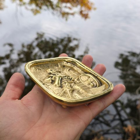 POPELNÍK HISTORICKÝ - MOSAZ, VÁLEČÍK Z TŘICTÍLETÉ VÁLKY