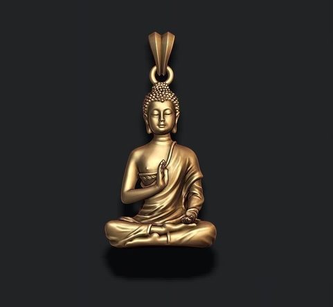 BUDDHA, ČAKROVÝ PŘÍVĚŠEK, BRONZ