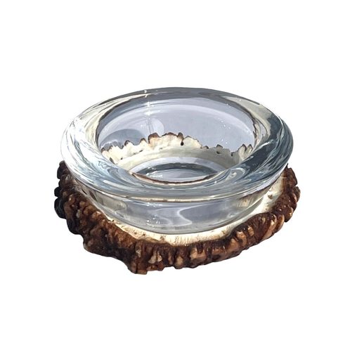 DEER ROSE CANDLE HOLDER WITH GLASS FOR A TEA LIGHT