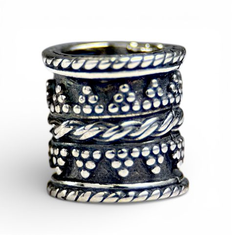 VIKINGSKÝ STŘÍBRNÝ KROUŽEK DO VOUSŮ, KORÁLEK, AG 925