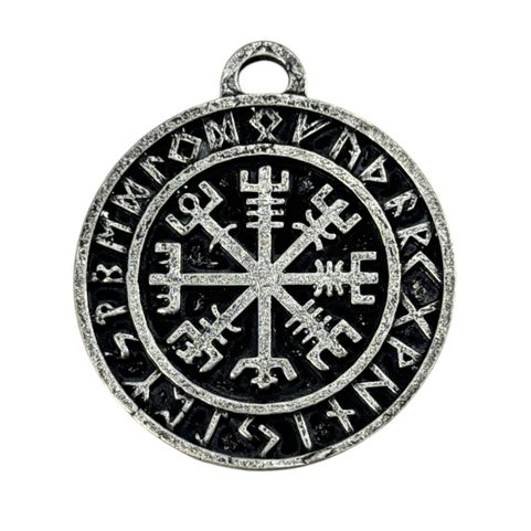 VEGVISIR - KOMPAS, ISLANDSKÁ RUNA, PŘÍVĚŠEK, ZINEK