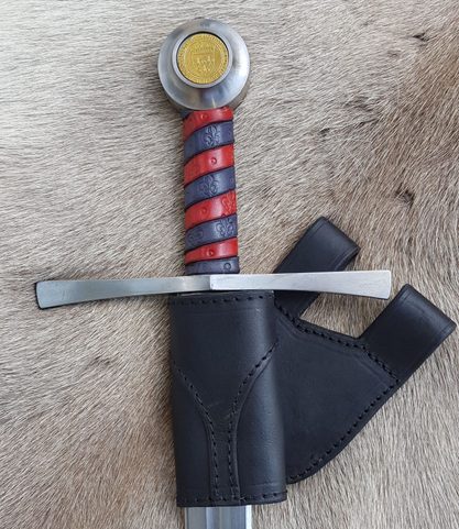 KOŽENÝ ZÁVĚS NA MEČ - ČERNÝ