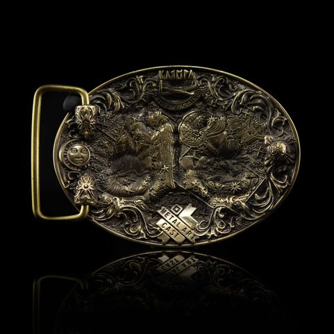 LIBRA BELT BUCKLE - SCALES, BRASS