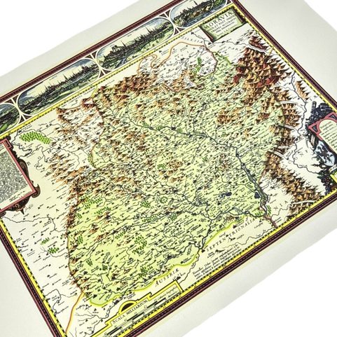 KOMENSKÉHO MAPA MORAVY, RUČNÍ PAPÍR