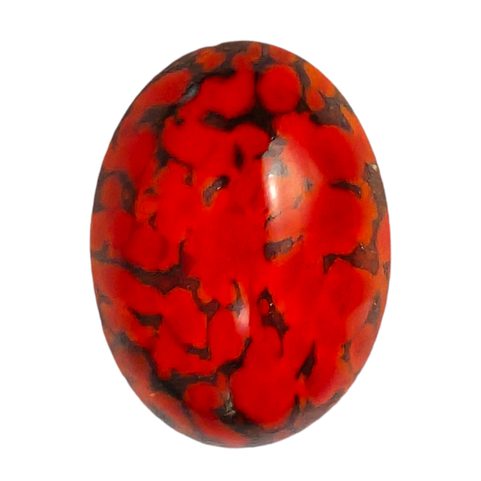 KABOŠON SKLO 25X18 MM ČERVENÁ A ČERNÁ