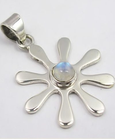 STELLA, STŘÍBRNÝ PŘÍVĚSEK, DUHOVÝ MĚSÍČNÍ KÁMEN AG 925/1000
