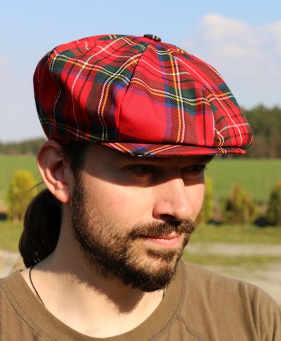 ČEPICE TARTAN, ČERVENÁ, IRSKO