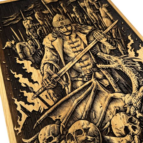 VLAD TAUPESH, NÁSTĚNNÁ DEKORACE, DŘEVO 32X46CM