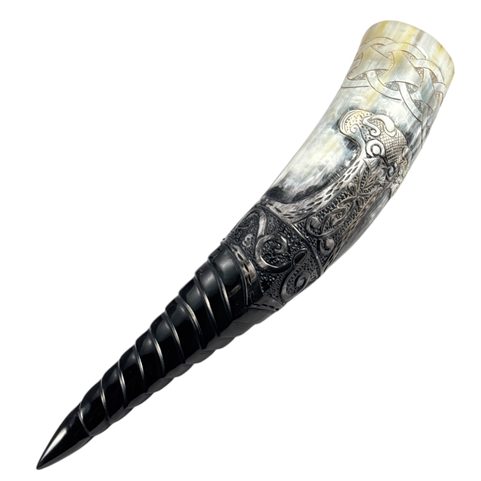 MJÖLLNIR, ZDOBENÝ VIKINGSKÝ ROH