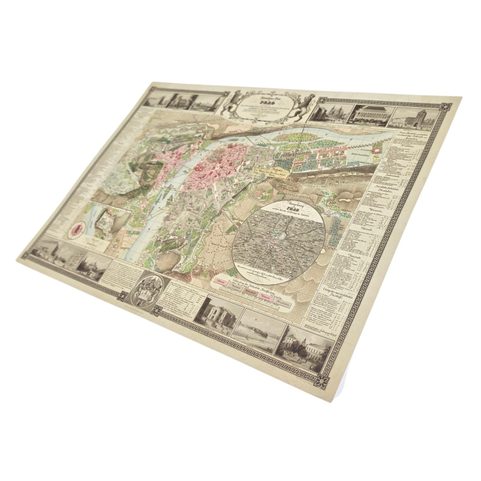 PRAHA, HISTORICKÁ MAPA, RUČNÍ PAPÍR