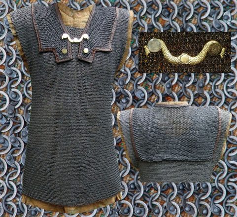 LORICA HAMATA, NÝTOVANÁ KROUŽKOVÁ ZBROJ, 6 MM, 150 CM × 80 CM