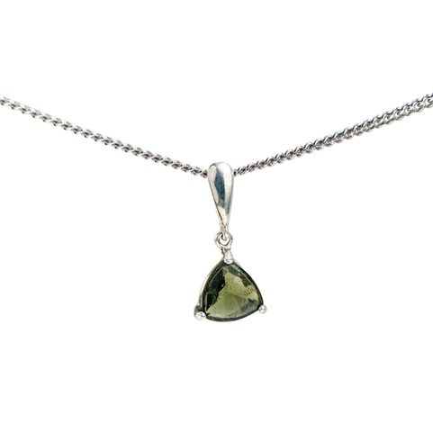 TRIANGULAR, STŘÍBRNÝ PŘÍVĚSEK S VLTAVÍNEM, AG 925