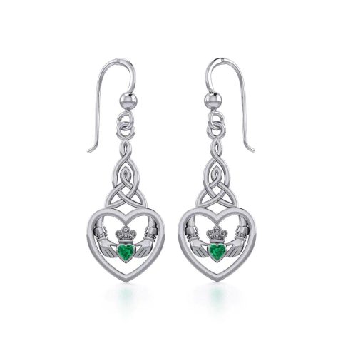 CLADDAGH S KELTSKÝMI UZLY, STŘÍBRNÉ NÁUŠNICE, AG 925