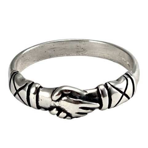 STŘÍBRNÝ PRSTEN PŘÁTELSTVÍ - FEDE RING, STŘEDOVĚKÝ, AG 925