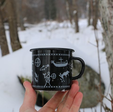 SÁMI LAPONSKÝ PLECHÁČEK, SMALTOVANÝ HRNEK