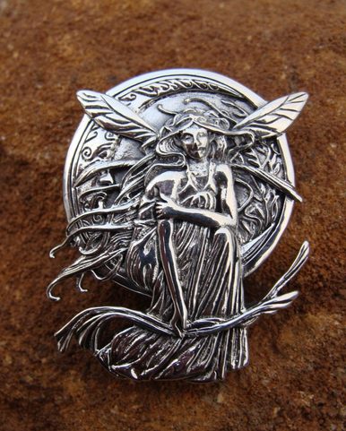 LUČNÍ VÍLA, ART NOUVEAU, STŘÍBRNÝ PŘÍVĚSEK, AG 925