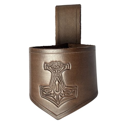 THOROVO KLADIVO, KOŽENÝ DRŽÁK NA ROH, HNĚDÝ