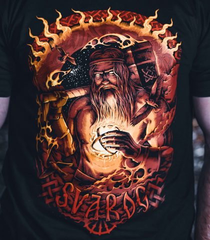 SVAROG NEBESKÝ KOVÁŘ, SLOVANSKÝ BŮH OHNĚ TRIČKO PÁNSKÉ BAREVNÉ