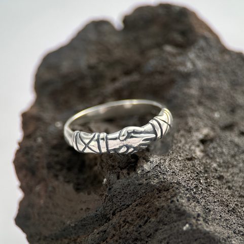 STŘÍBRNÝ PRSTEN PŘÁTELSTVÍ - FEDE RING, STŘEDOVĚKÝ, AG 925