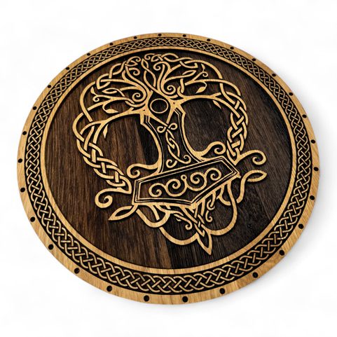 YGGDRASIL, DŘEVĚNÝ NÁSTĚNNÝ OBRAZ 32CM