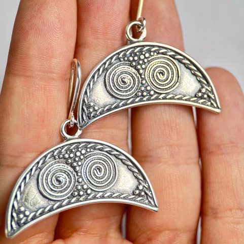 LUNICE STŘÍBRNÉ NÁUŠNICE VELKÁ MORAVA, AG 925, 11G