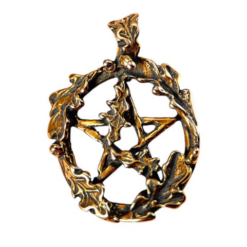DUBOVÝ PENTAGRAM, PŘÍVĚŠEK, BRONZ