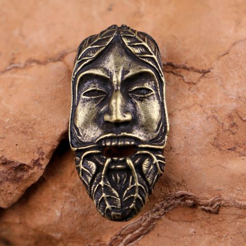 ZELENÝ MUŽ, AMULET, STARÁ MOSAZ, PATINA