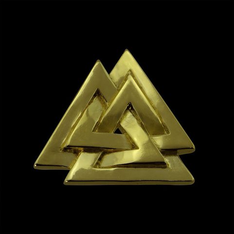 VALKNUT, VIKINSKÝ PŘÍVĚŠEK, 14K ZLATO