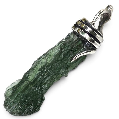 OBERUS, SILVER PENDANT WITH CZECH MOLDAVITE AG 925