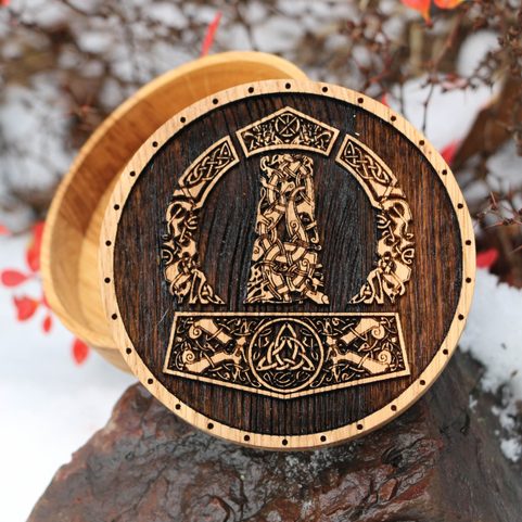 MJÖLNIR, DUBOVÁ KRABIČKA NA ŠPERKY A NÁRAMKY