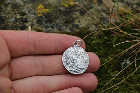 TETRADRACHMA ALEXANDRA VELIKÉHO, PŘÍVĚSEK, STŘÍBRO 925
