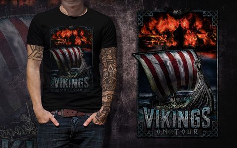 VIKINGS ON TOUR, TRIČKO PÁNSKÉ BAREVNÉ