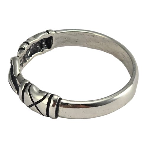 STŘÍBRNÝ PRSTEN PŘÁTELSTVÍ - FEDE RING, STŘEDOVĚKÝ, AG 925