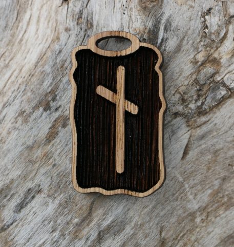 NAUTHIZ - DŘEVĚNÝ AMULET - RUNA