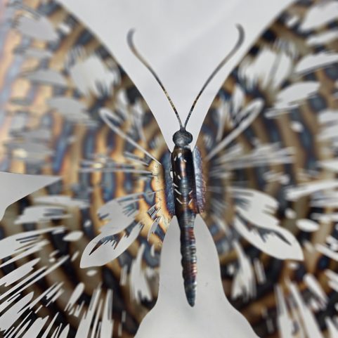 METALL-SCHMETTERLING, WANDDEKORATION