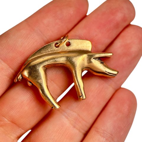 KELTSKÝ KANEC, JOEUVRES, GALIE, BRONZOVÝ AMULET