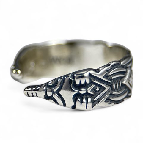 VIKINSKÝ STŘÍBRNÝ PRSTEN NASTAVITELNÝ, BORRE STYL, AG 925